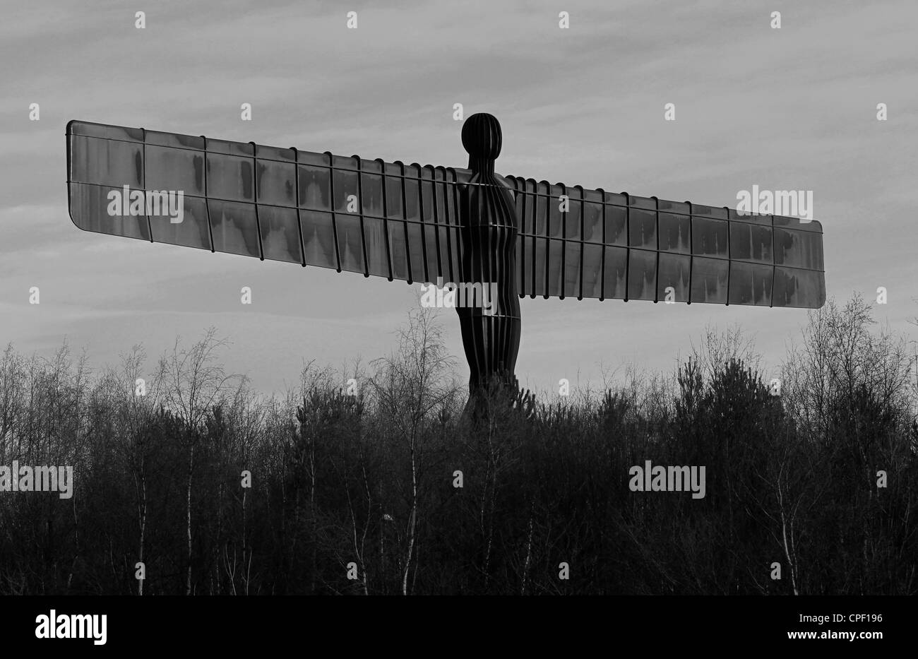 Angelo della statua del Nord, l'icona dell'Inghilterra del Nord per la costruzione della nave. Scultore, Antony Gormley, conosciuto localmente, Rusty Rita, A1, Newcastle, Gateshead, vista Foto Stock