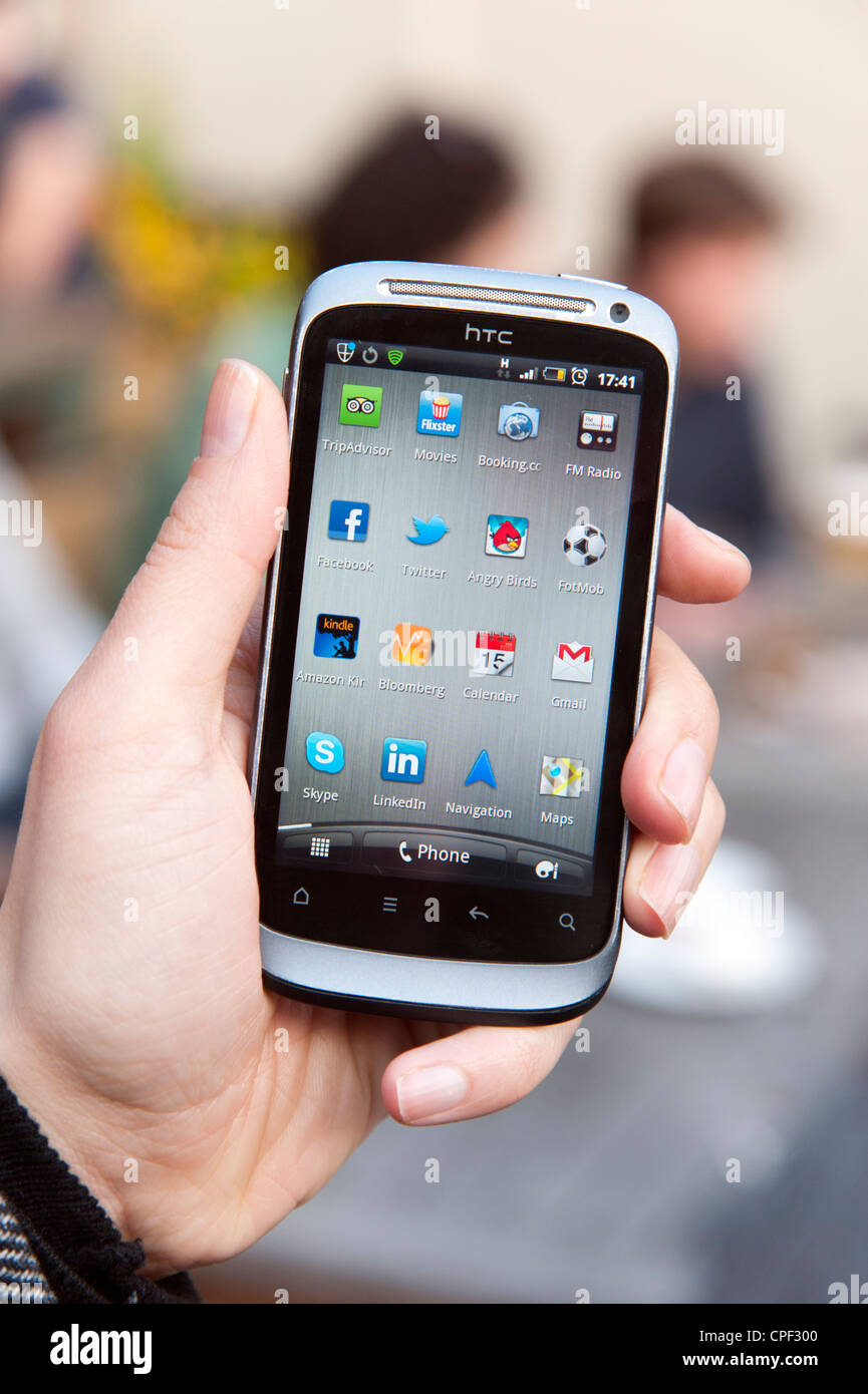 Applicazioni su HTC Android telefono Foto Stock
