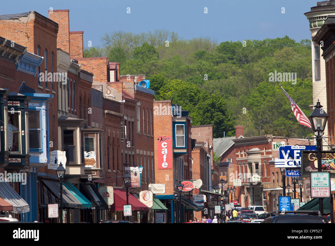 Distretto storico, palazzi ottocenteschi, patria di Ulisse S Grant, lead mining, Galena, Illinois Foto Stock