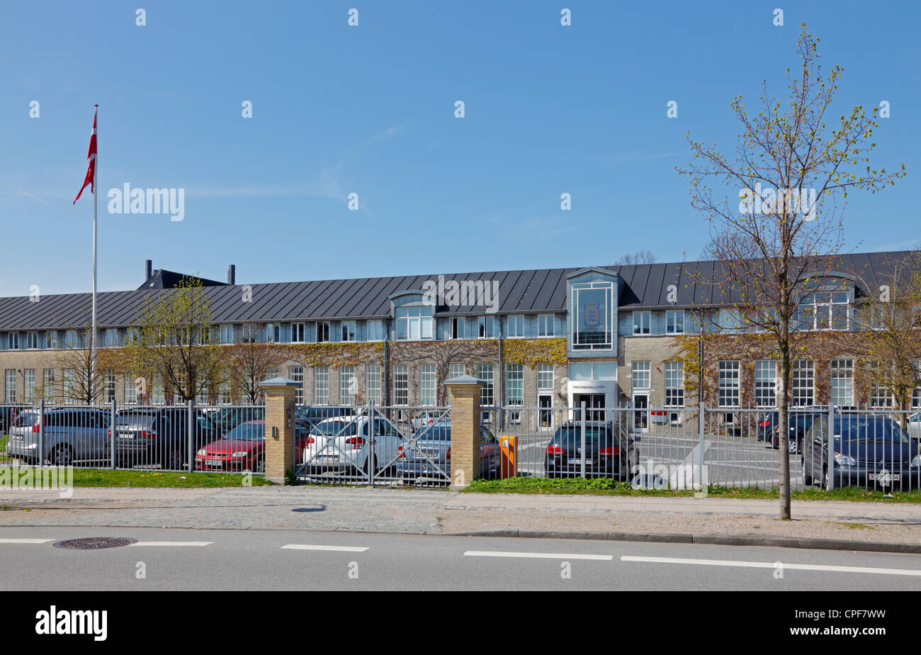 La Difesa danese il comando presso la vecchia area navale Holmen nel porto di Copenhagen, Danimarca Foto Stock