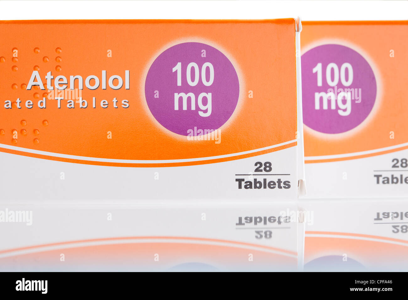 Atenololo 100mg compressa box beta-bloccante Foto Stock