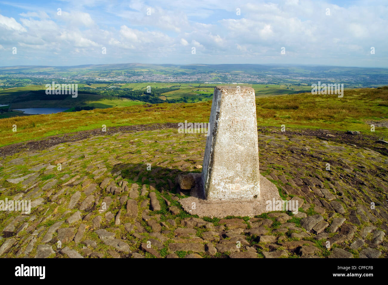 Il vertice di Pendle Hill, Lancashire Foto Stock