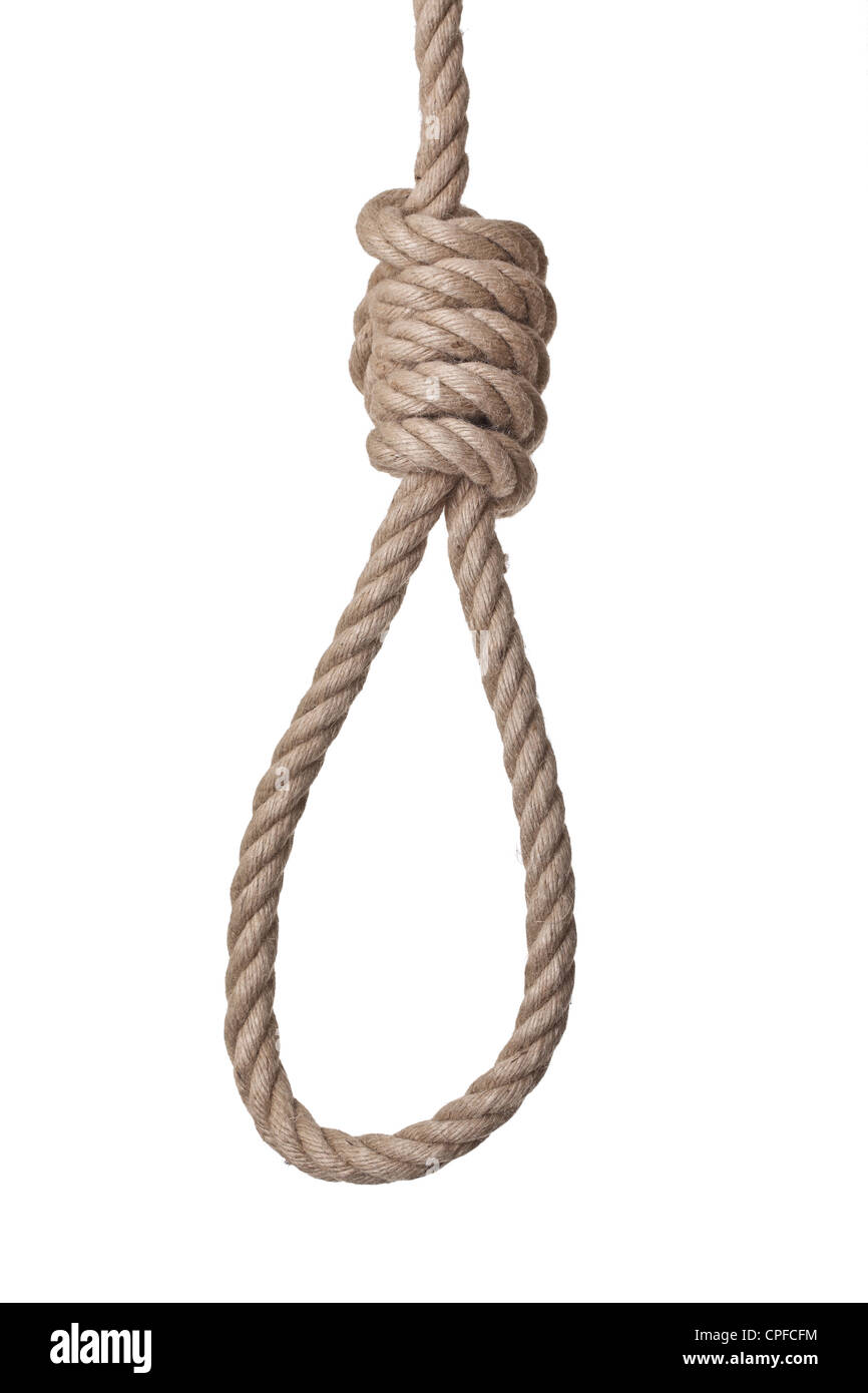 Anello classico nodo isolato su sfondo bianco Foto Stock