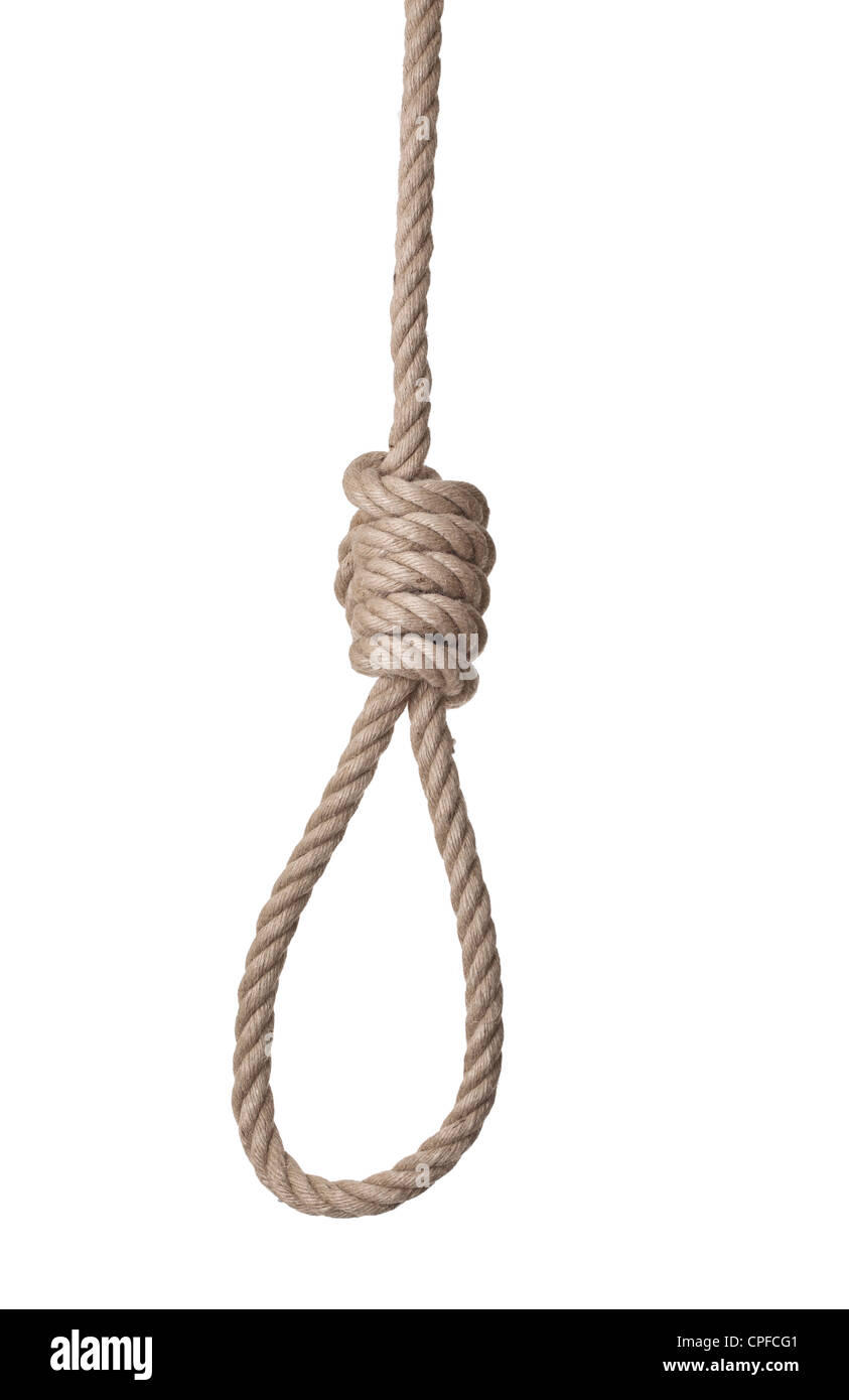 Anello classico nodo isolato su sfondo bianco Foto Stock