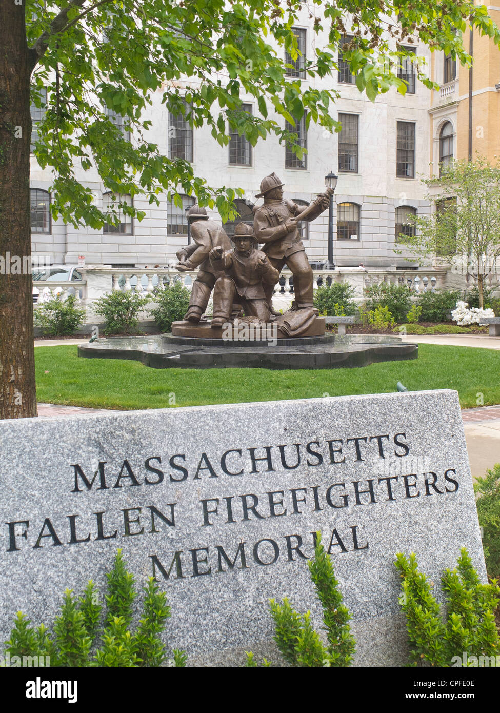 Massachusetts caduti vigili del fuoco memorial Foto Stock