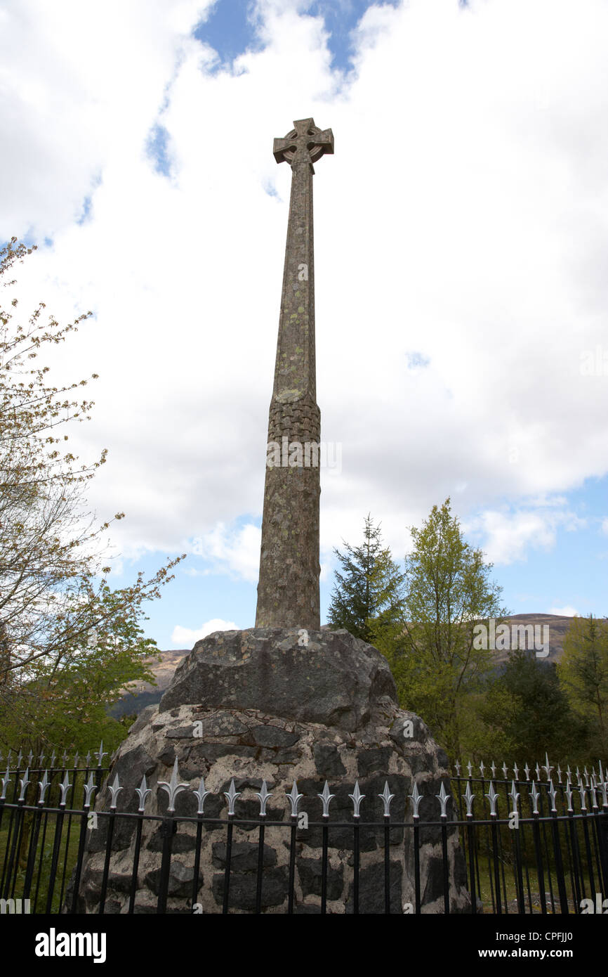 Glencoe massacro memorial in Glen Coe Highlands della Scozia uk Foto Stock