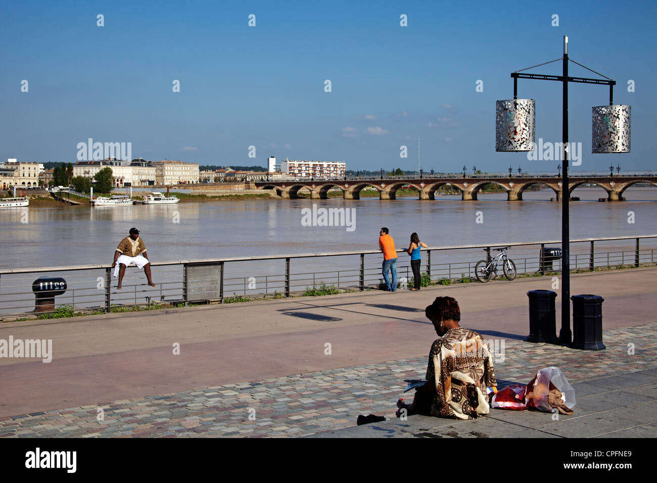 Garonna Bordeaux Aquitania Gironde Francia Foto Stock