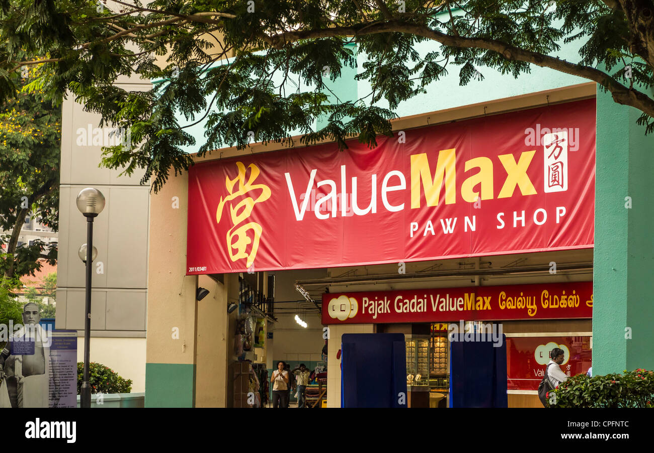 Pedina negozio in Little India precinct di Singapore Foto Stock