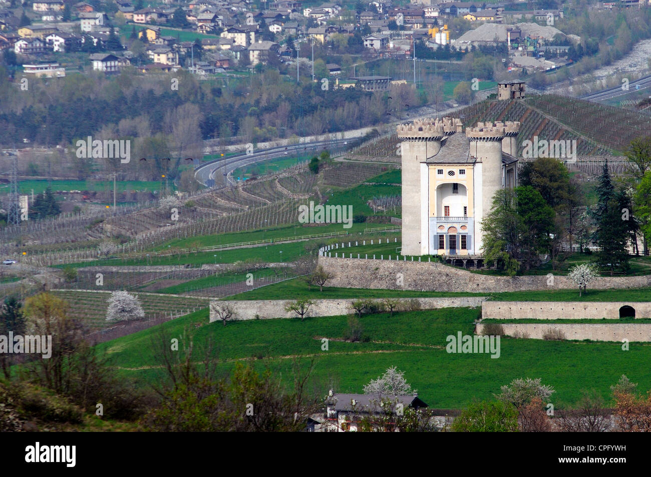 L'Italia, Valle d'Aosta, il castello di Aymavilles Foto Stock