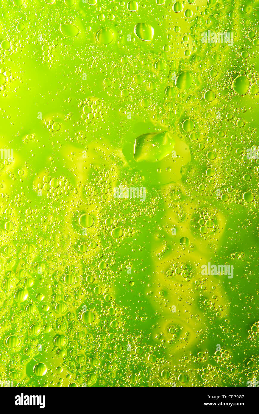 Gocce d'acqua verde sfondo astratto Foto Stock