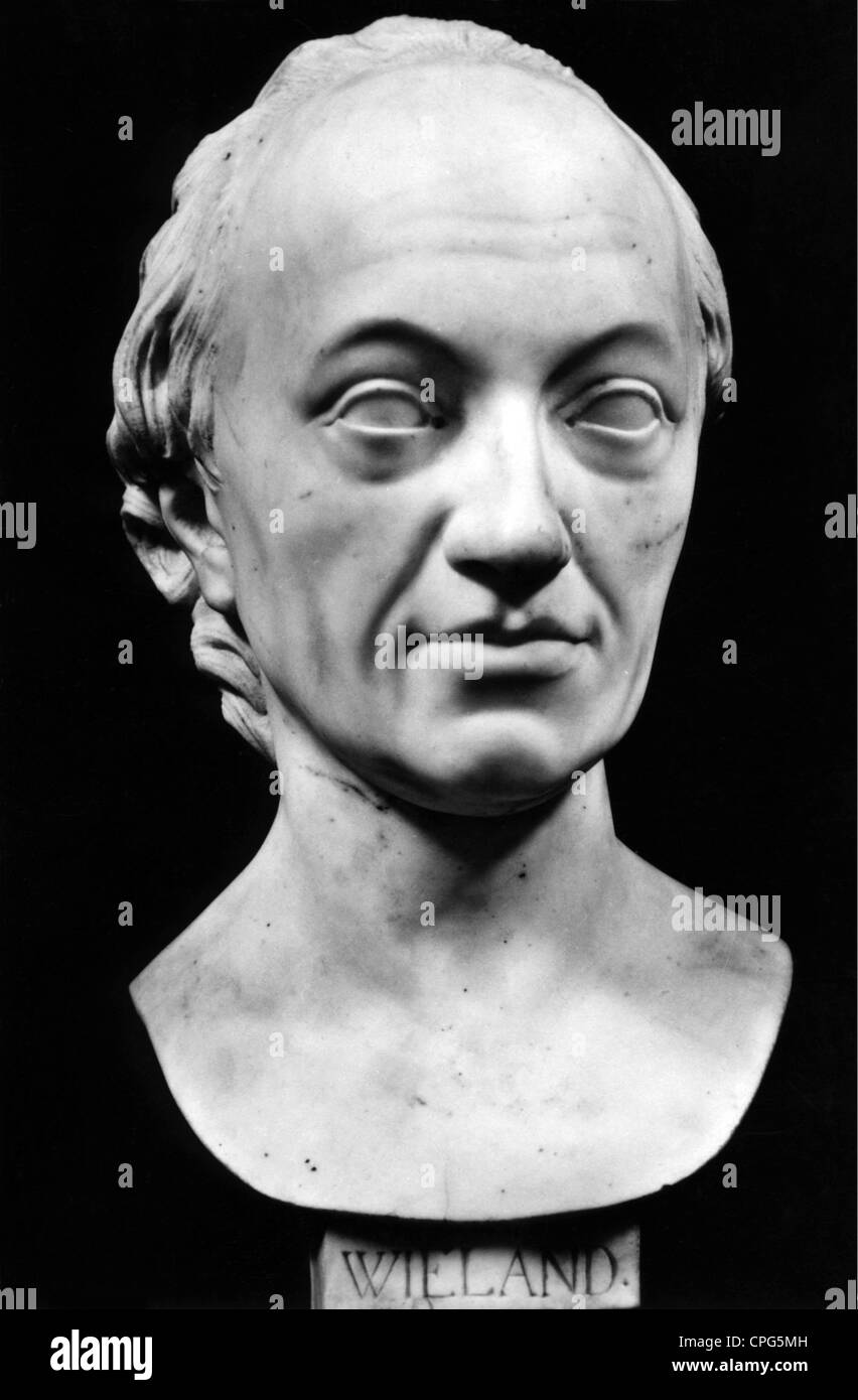 Wieland, Christoph Martin, 5.9.1733 - 20.1.1813, poeta tedesco, busto in marmo di Gottfried Schadow, 1795, Foto Stock