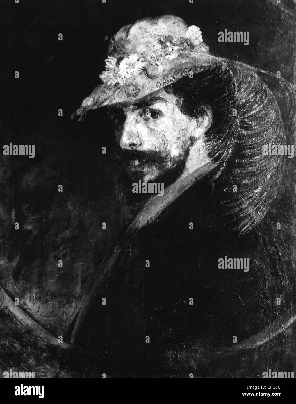 Ensor, James, 13.6.1860 - 19.111949, artista belga (pittore, etcher), autoritratto, 1898, Foto Stock