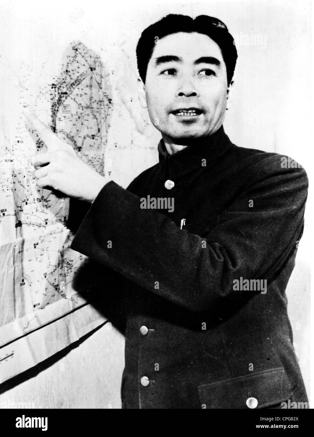 Zhou Enlai, 5.3.1898 - 8.1.1976, Chin. Politico (idk), primo ministro dal 1949, a metà lunghezza, Foto Stock