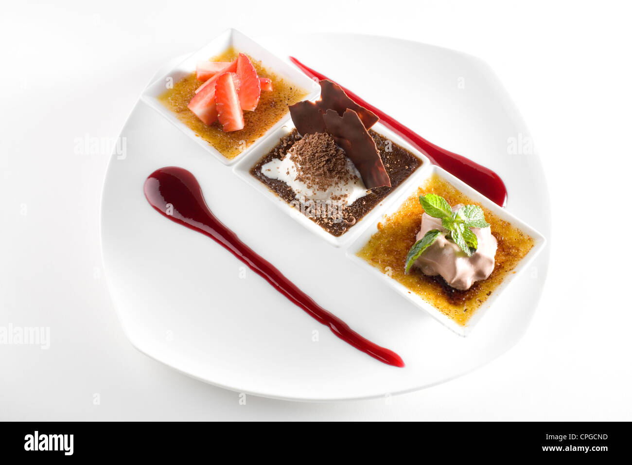 Elegante dessert gourmet Foto Stock