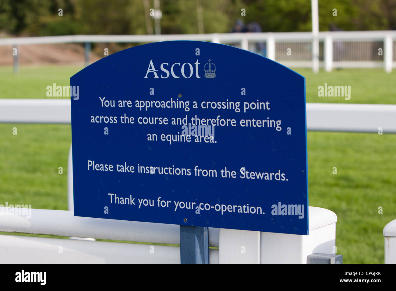 Un punto di incrocio in corrispondenza di Ascot Racecourse Foto Stock