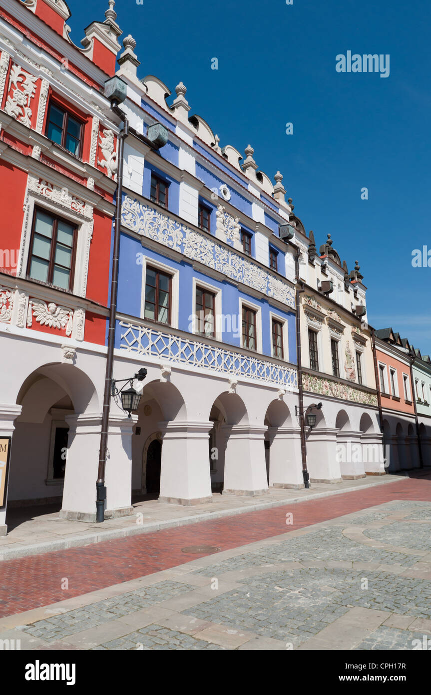 Vista della bellezza polacco renaaissance città vecchia Zamość Foto Stock