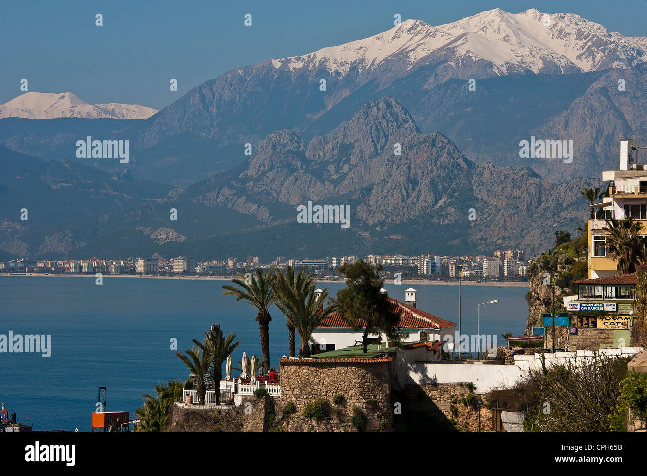 Antalya, montagna, montagne, montagne, città quay, Mare mediterraneo, provincia di Antalya, città, south coast, toro, turi Foto Stock