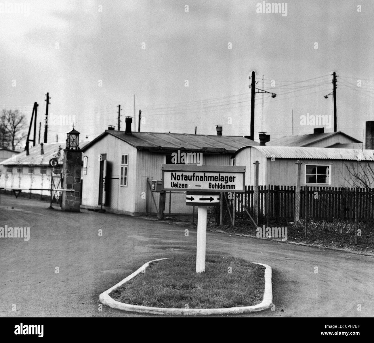 Periodo post-bellico, rifugiati, Germania, campo di transito Uelzen, bassa Sassonia, vista, anni 50, diritti aggiuntivi-clearences-non disponibile Foto Stock