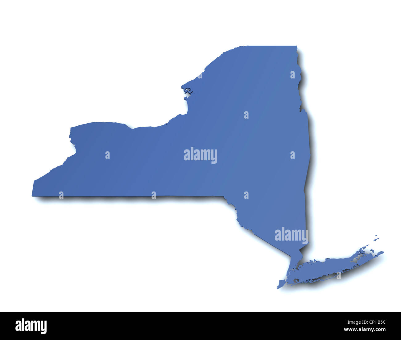 3d reso mappa dello stato di New York - USA Foto Stock