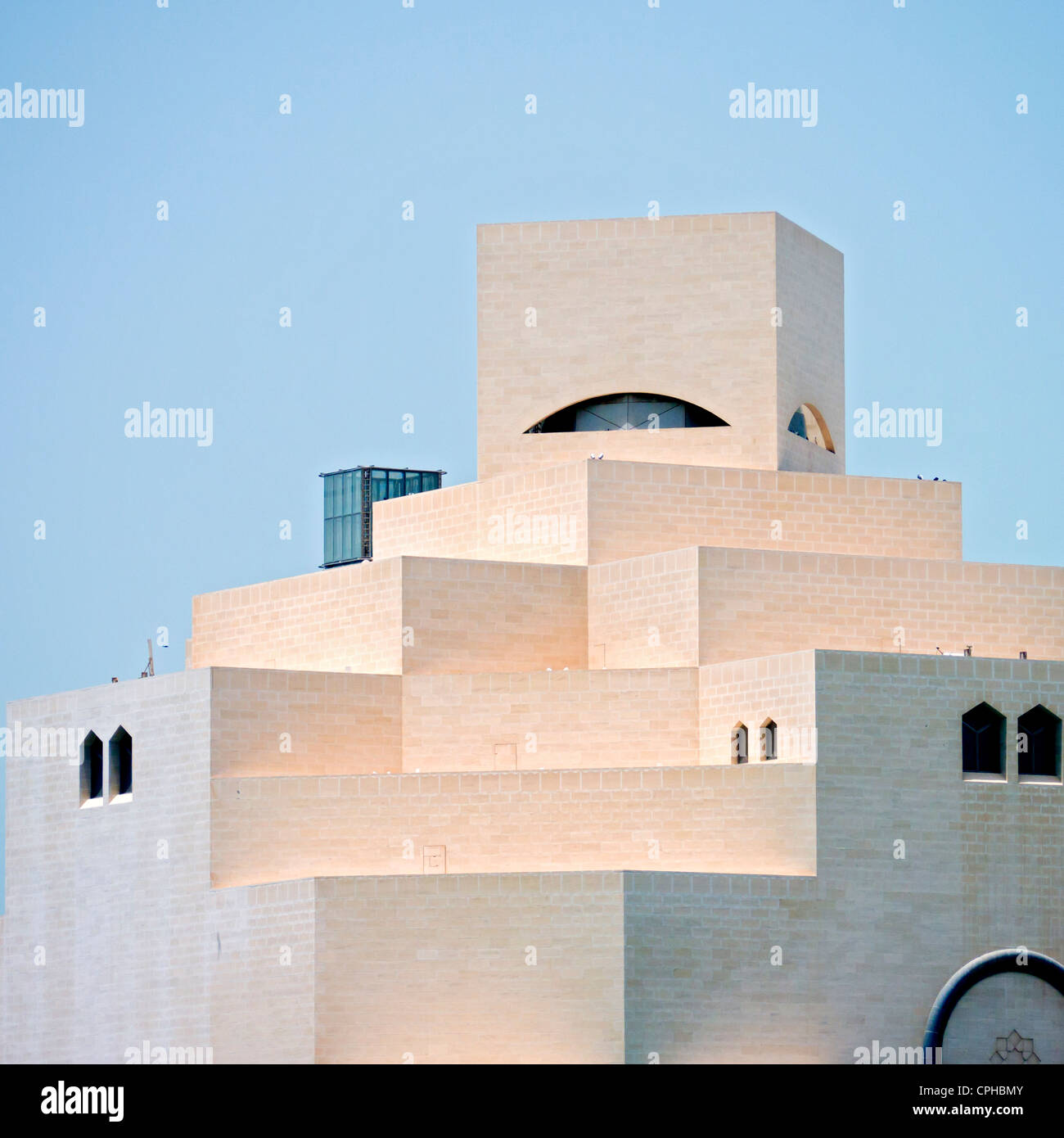 Il museo di arte islamica sulla Corniche a Doha in Qatar , architetto IM Pei Foto Stock