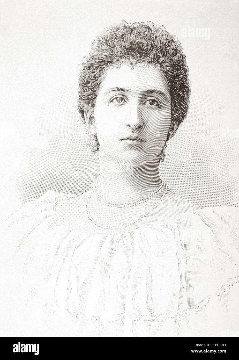 Anna Petrović-Njegoš, Principessa di Montenegro, 1874 - 1971. La moglie del Principe Francesco Giuseppe di Battenberg. Foto Stock