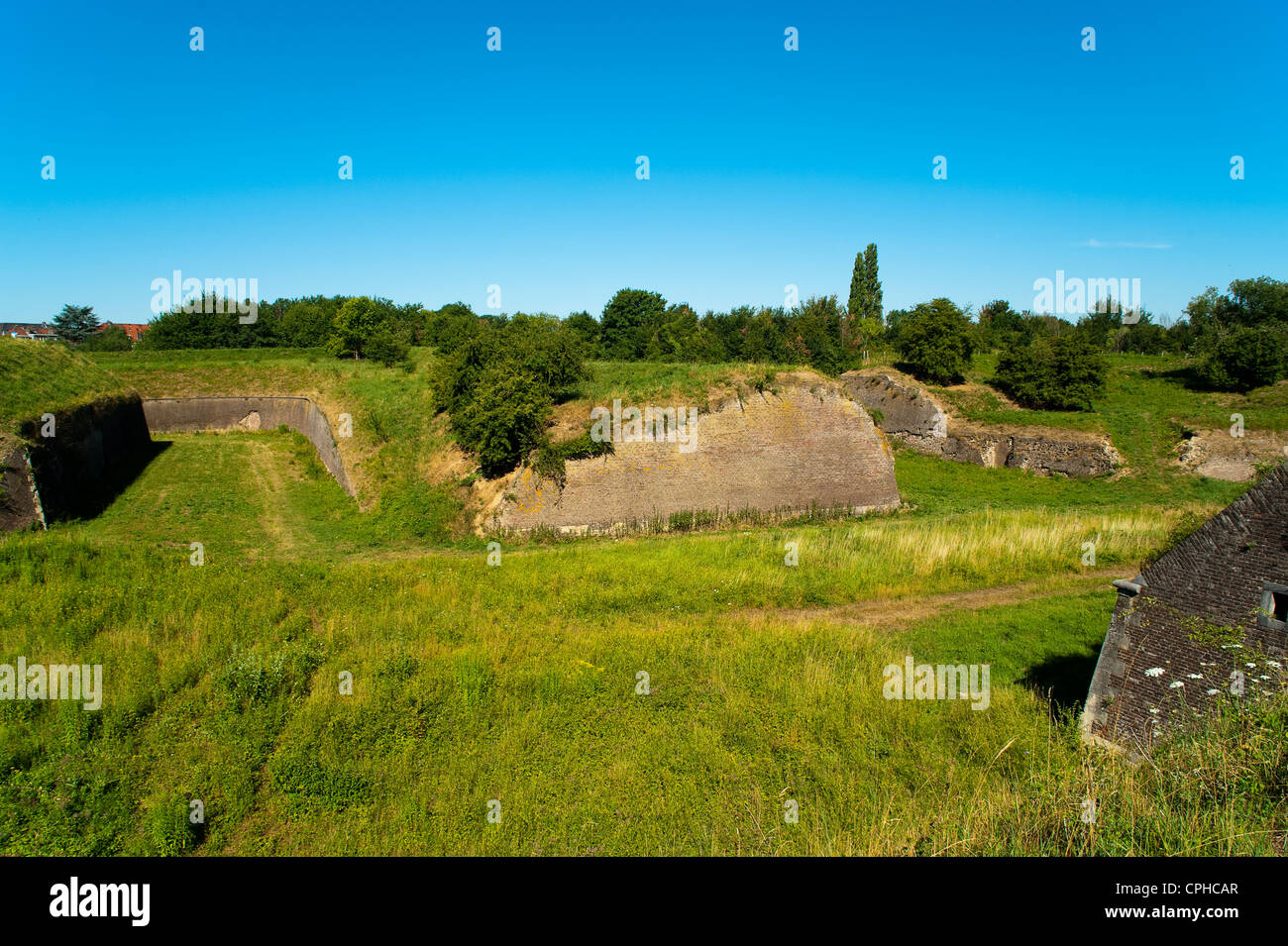 " Hoge Fronten' fortificazioni, chiamato anche "Linie van Du Moulin", anno 1775, Maastricht, Limburgo, Paesi Bassi, l'Europa. Foto Stock