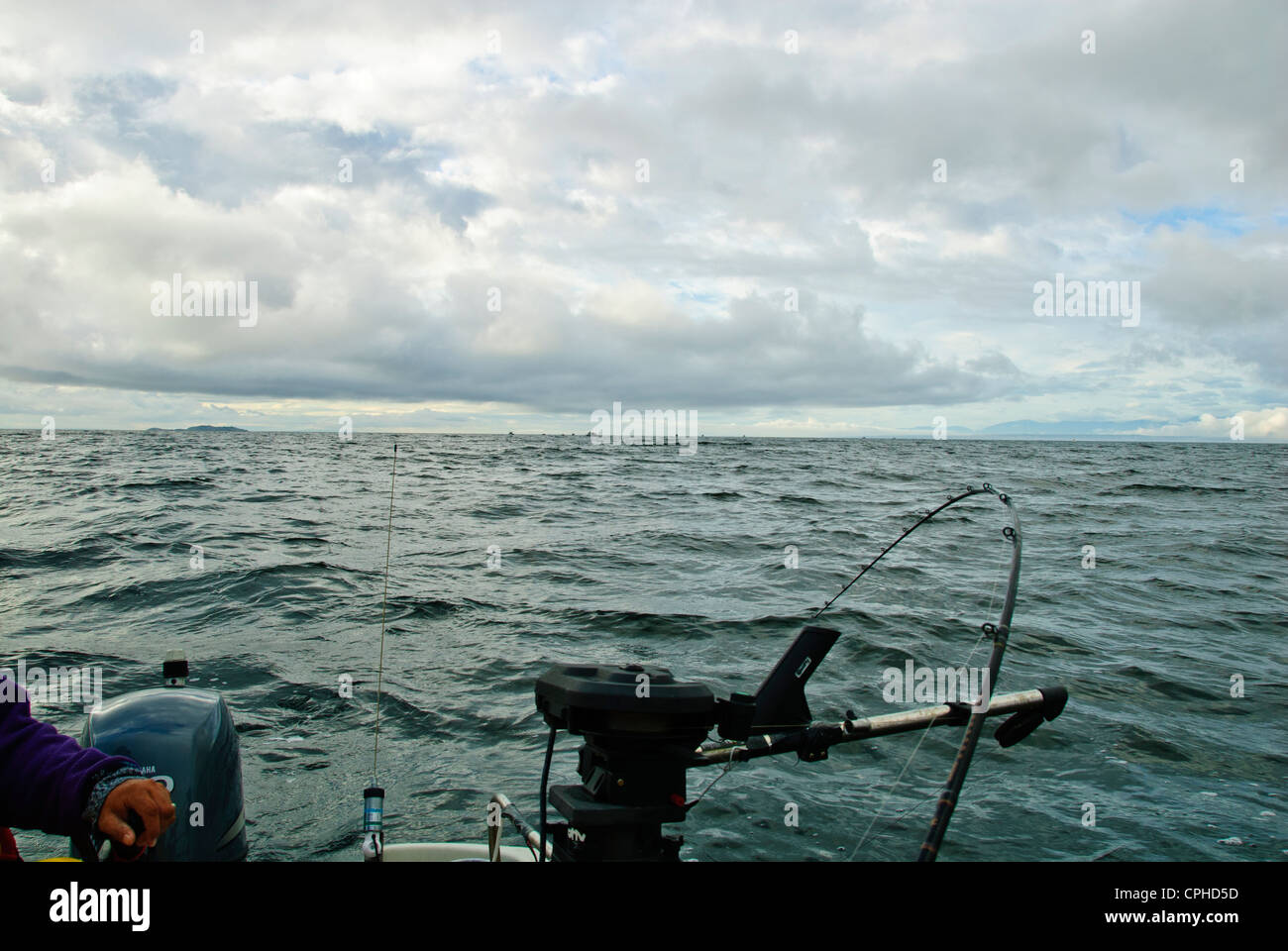 La pesca del salmone,aprile punto,Quadra Island,famoso Chinook la pesca al salmone, Campbell River,l'isola di Vancouver, British Columbia, Canada Foto Stock