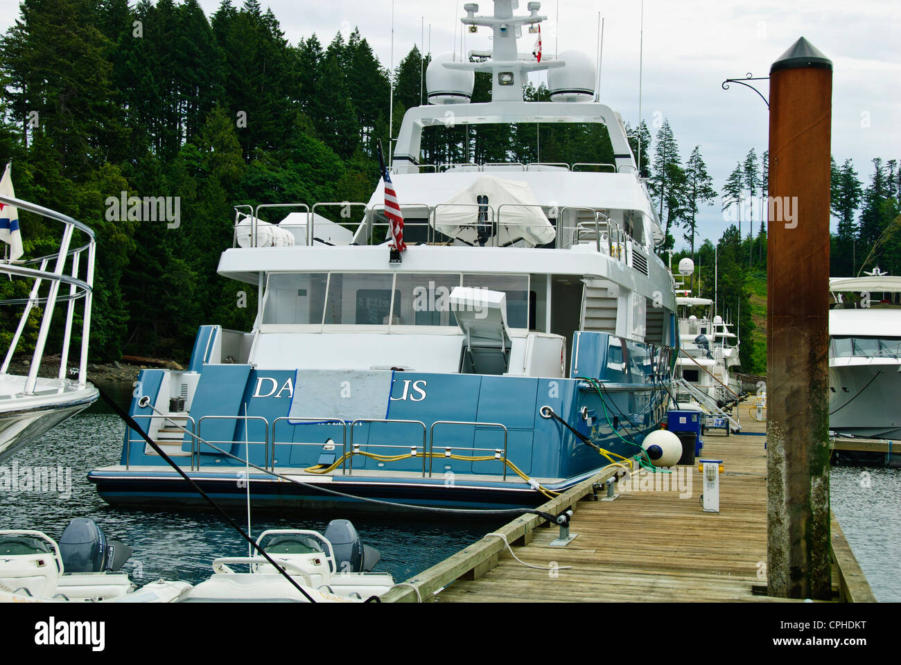La pesca del salmone,aprile punto,Quadra Island,famoso Chinook la pesca al salmone, Campbell River,l'isola di Vancouver, British Columbia, Canada Foto Stock