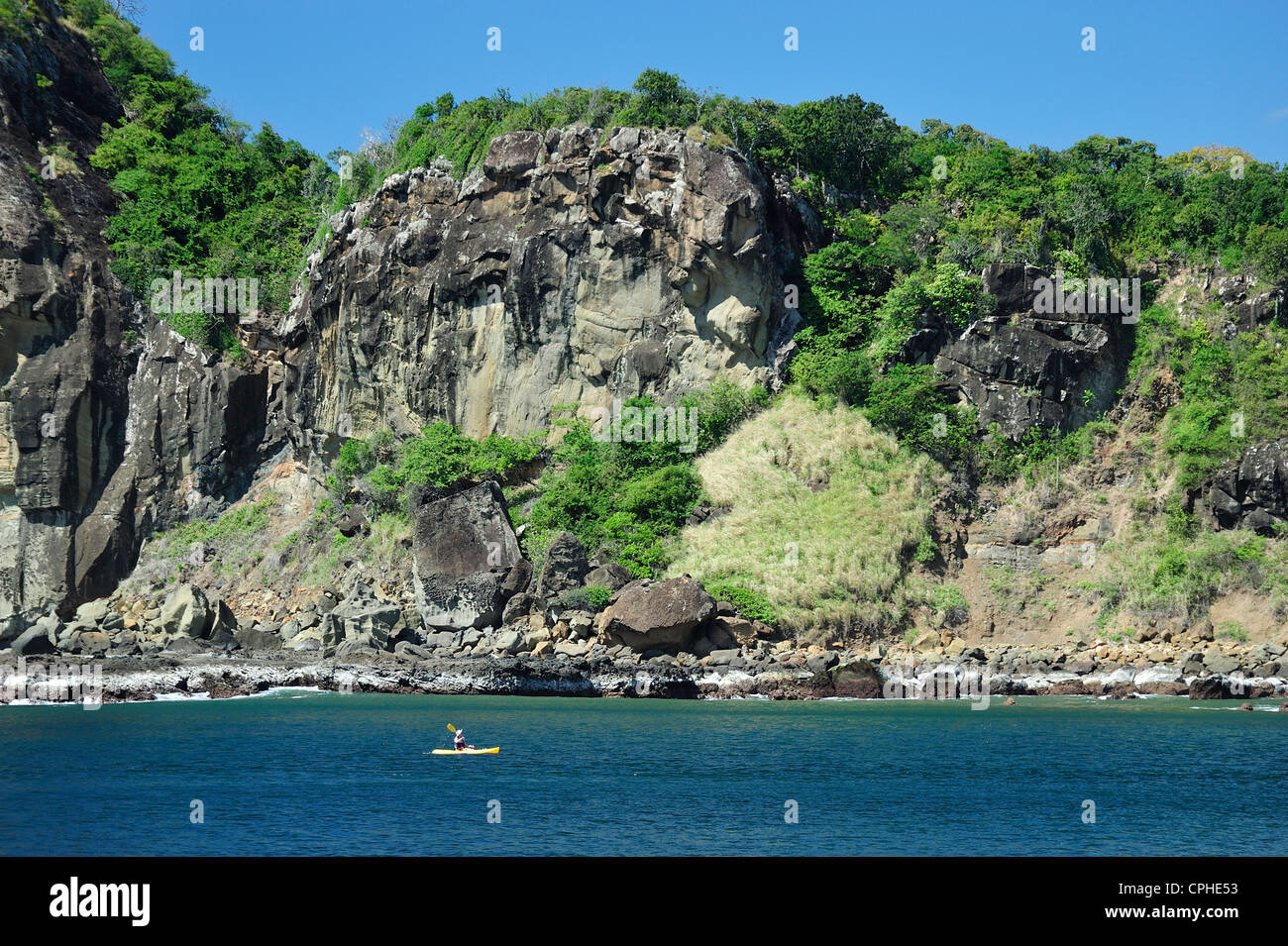 Cove, bay, tropicale oceano, kayak, Resort, Pacific Coast, Nicaragua america centrale Foto Stock
