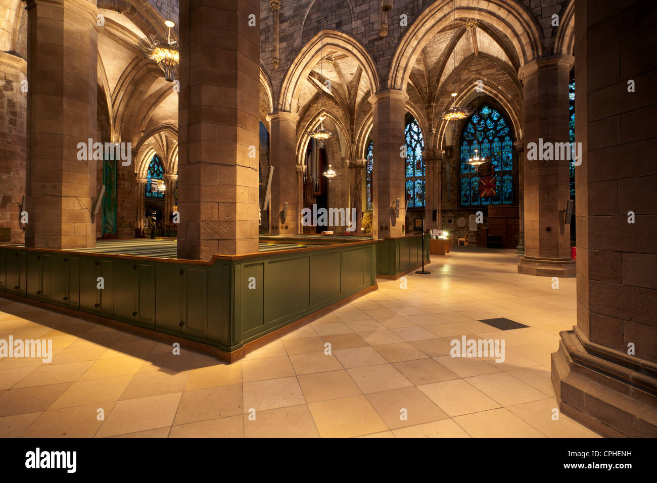 L'interno di alta Kirk di Edimburgo (la Cattedrale di St Giles), Edimburgo, Scozia. Foto Stock