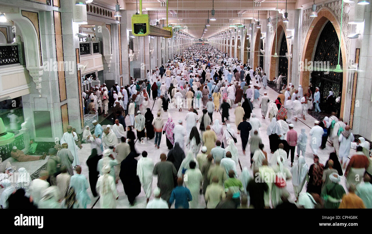 Hajj musulmani pellegrini alla Mecca Arabia Saudita Foto Stock