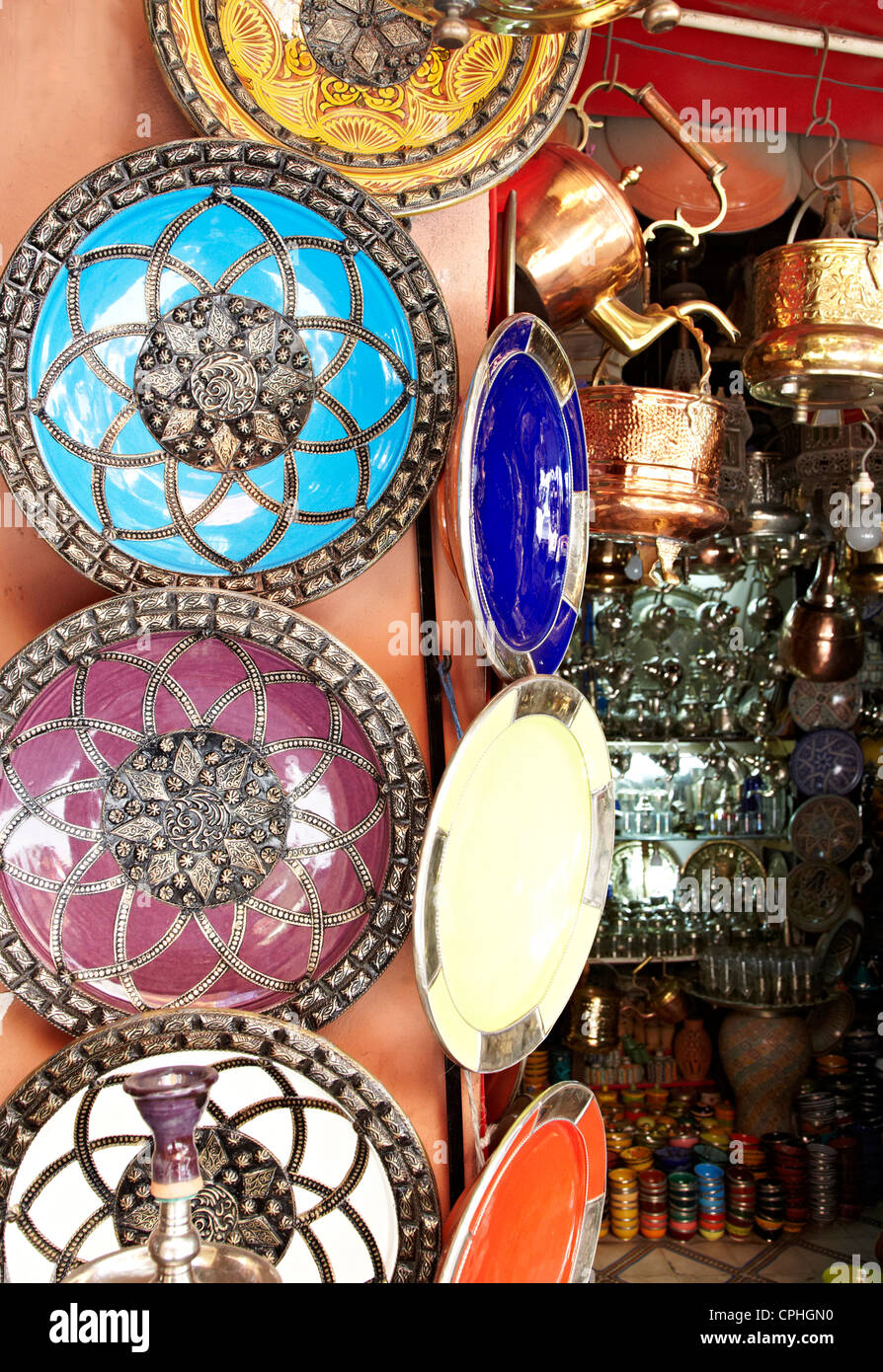 Ceramiche locali marrakech marocco Foto Stock