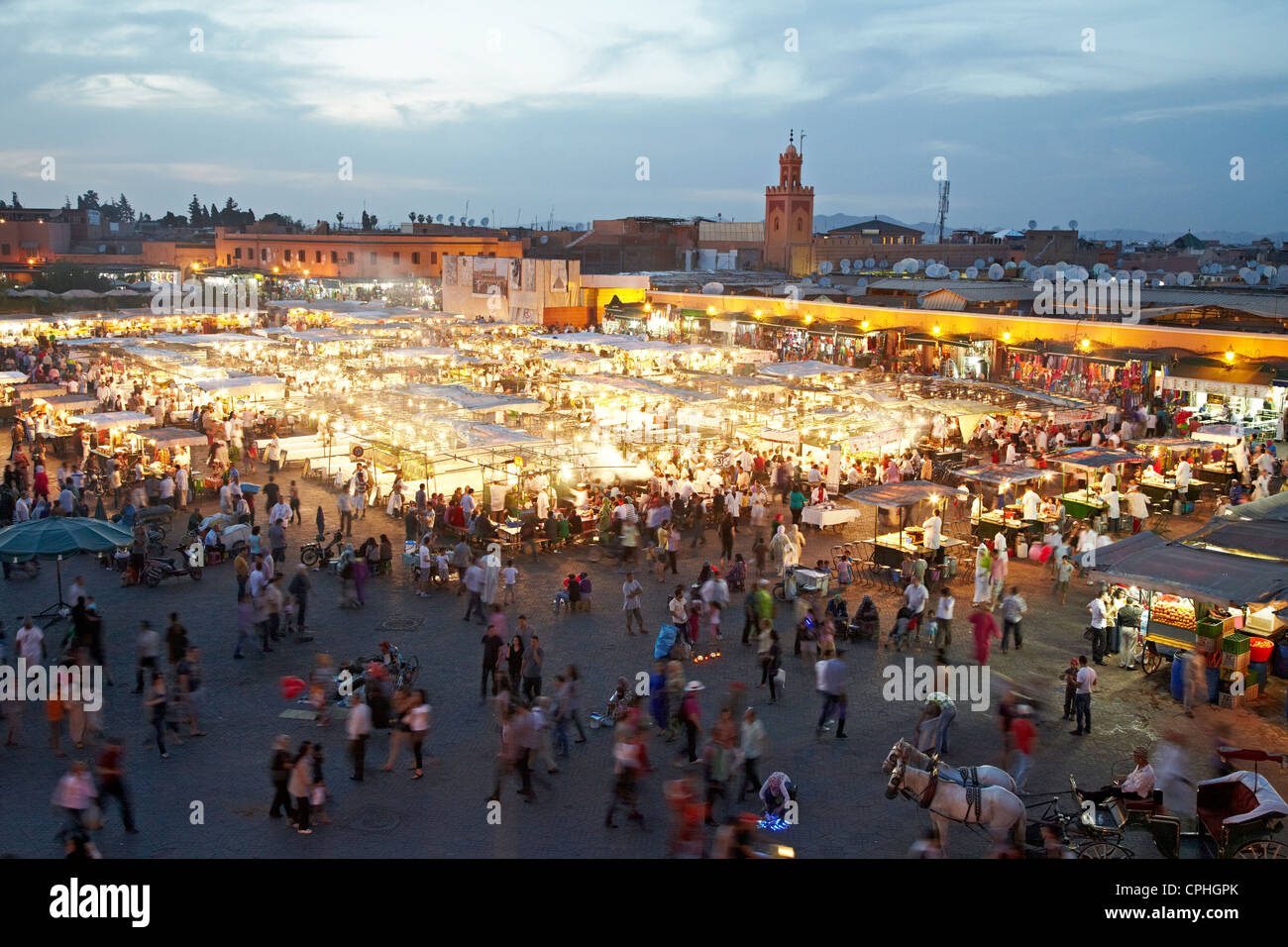 Jamaa El-Fnaa Square marrakech marocco Foto Stock