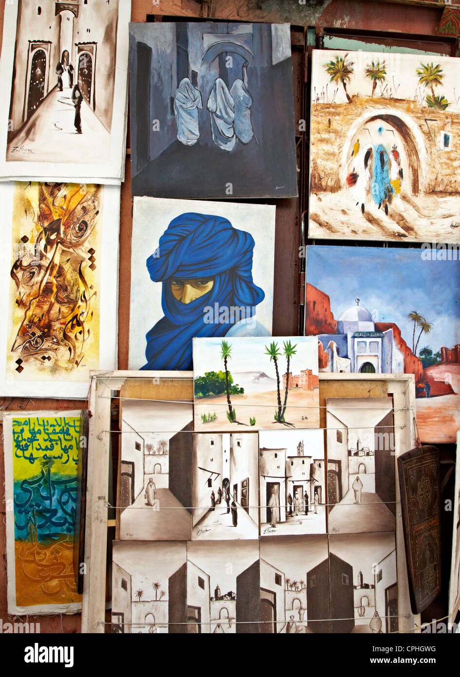 Locale arte marrakech marocco Foto Stock