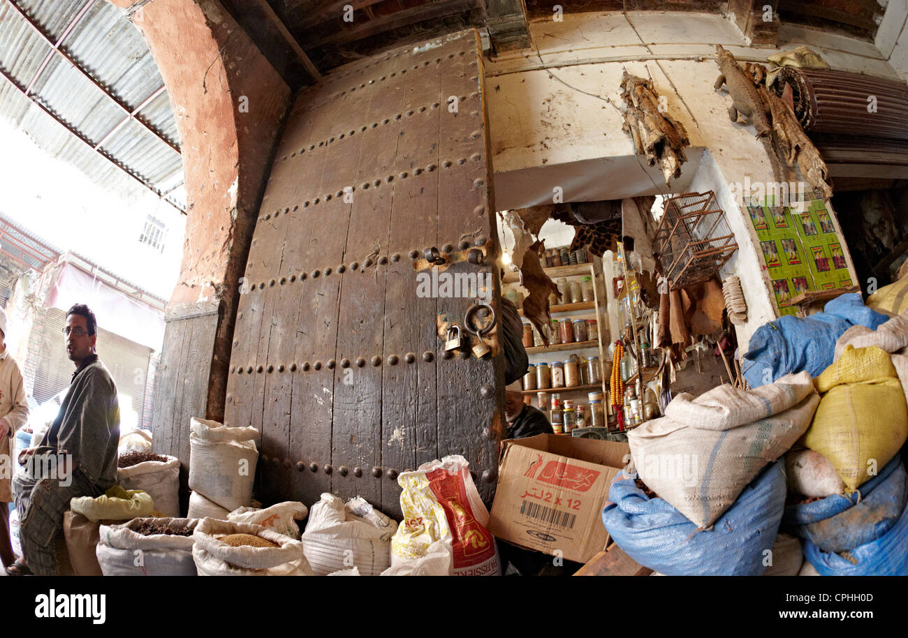 Il mercato delle spezie marrakech marocco Foto Stock
