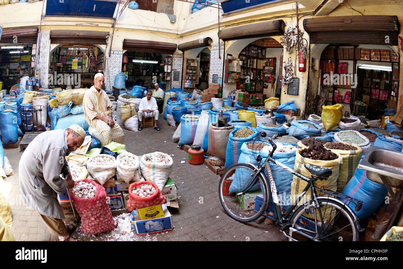 Il mercato delle spezie marrakech marocco Foto Stock