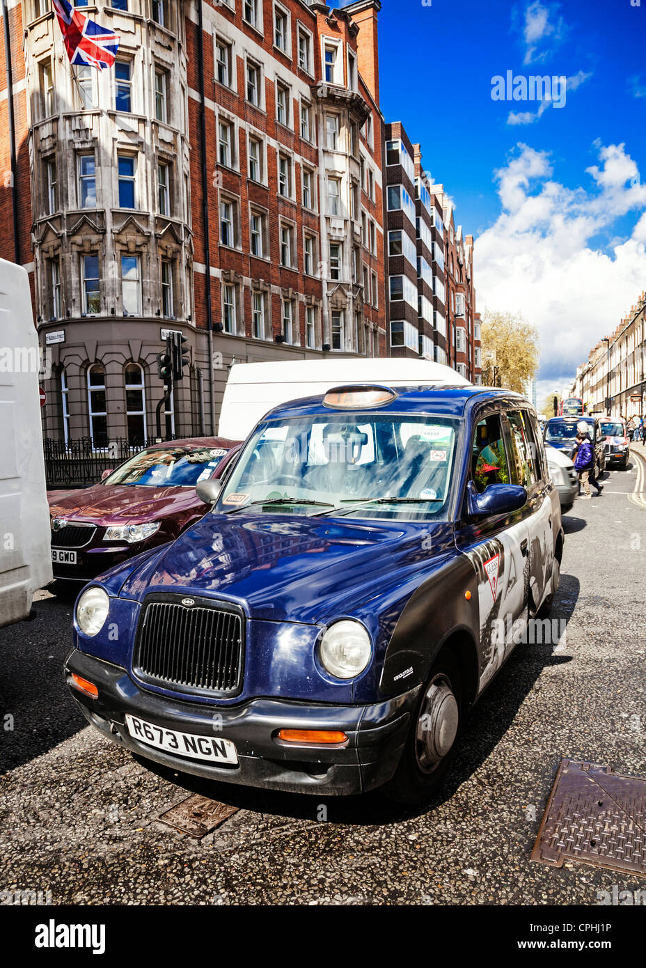 Londra taxi a Londra, Inghilterra. Foto Stock