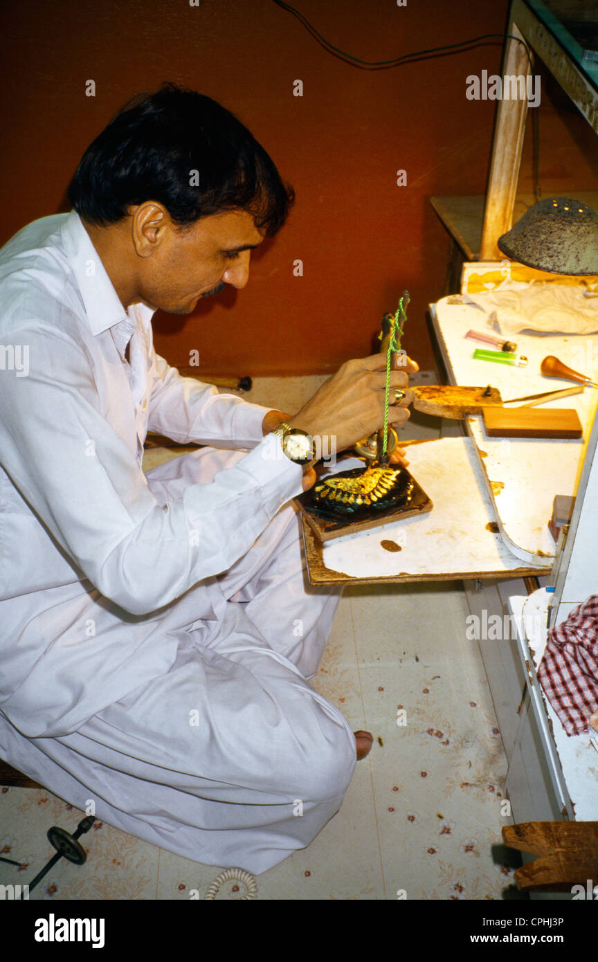 Dubai EMIRATI ARABI nuovo Gold Souk artigiano Foto Stock