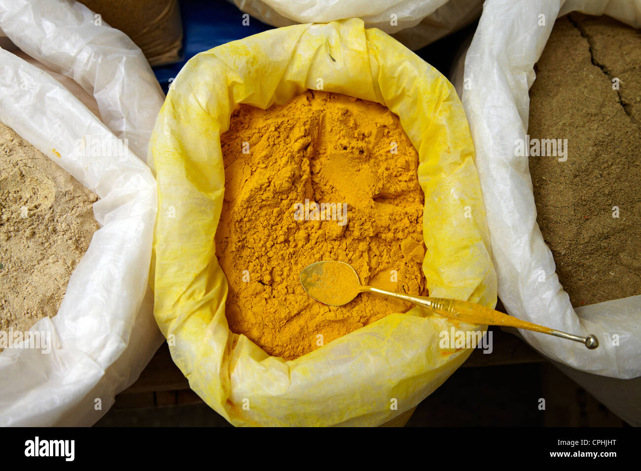 Il mercato delle spezie marrakech marocco Foto Stock