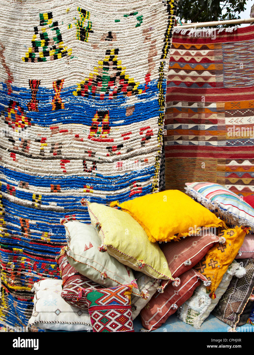 Tappeto locale artigianato marrakech marocco Foto Stock