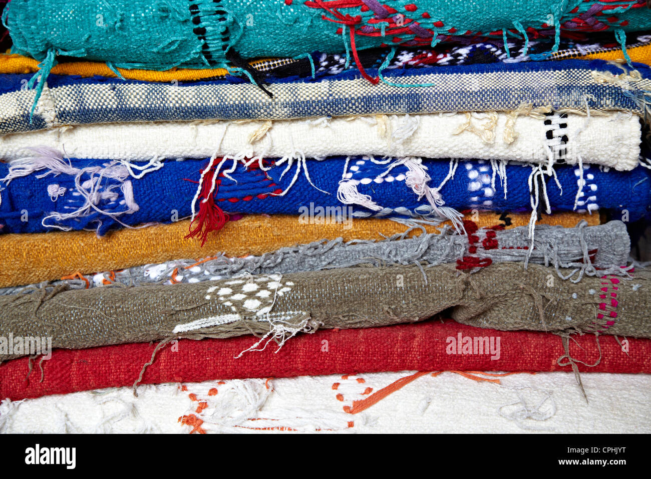 Tappeto locale artigianato marrakech marocco Foto Stock