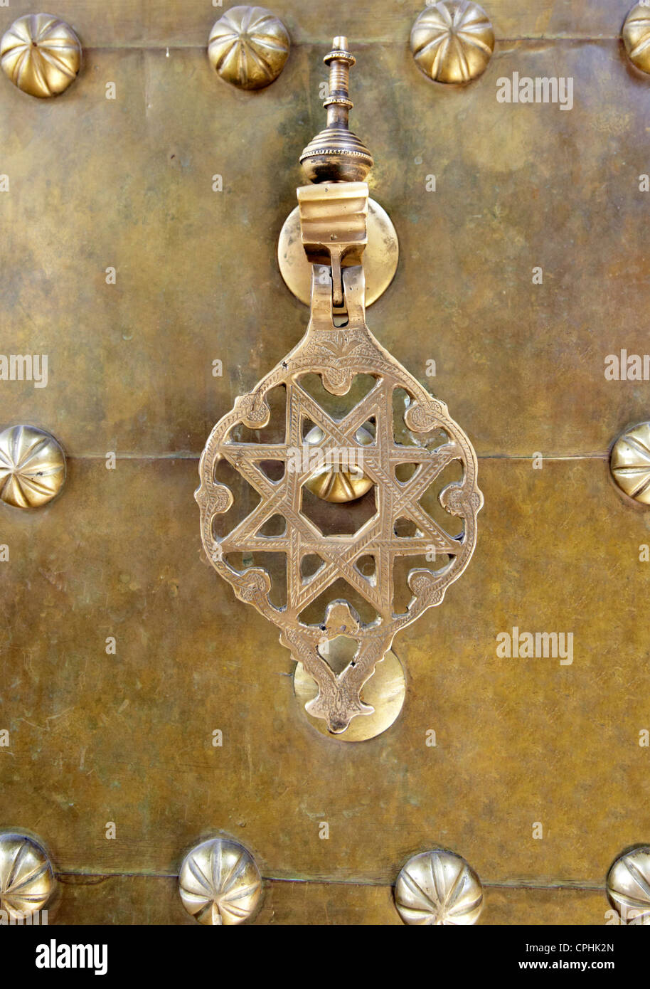 Tradizionale maniglia porta marrakech marocco Foto Stock
