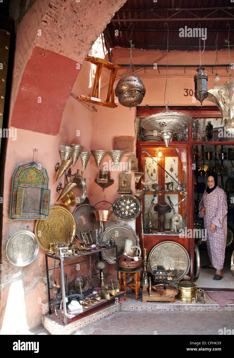 Souk locale marrakech marocco Foto Stock