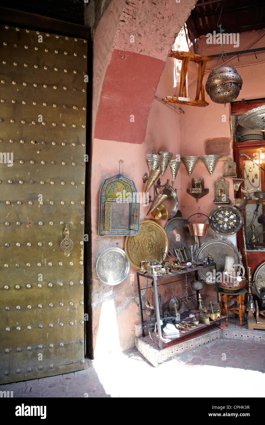 Souk locale marrakech marocco Foto Stock