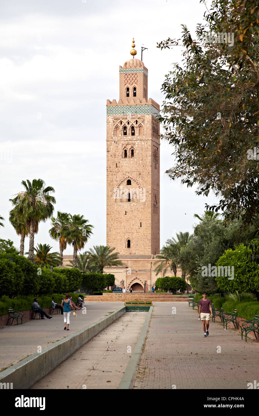 La Moschea di Koutoubia marrakech marocco Foto Stock