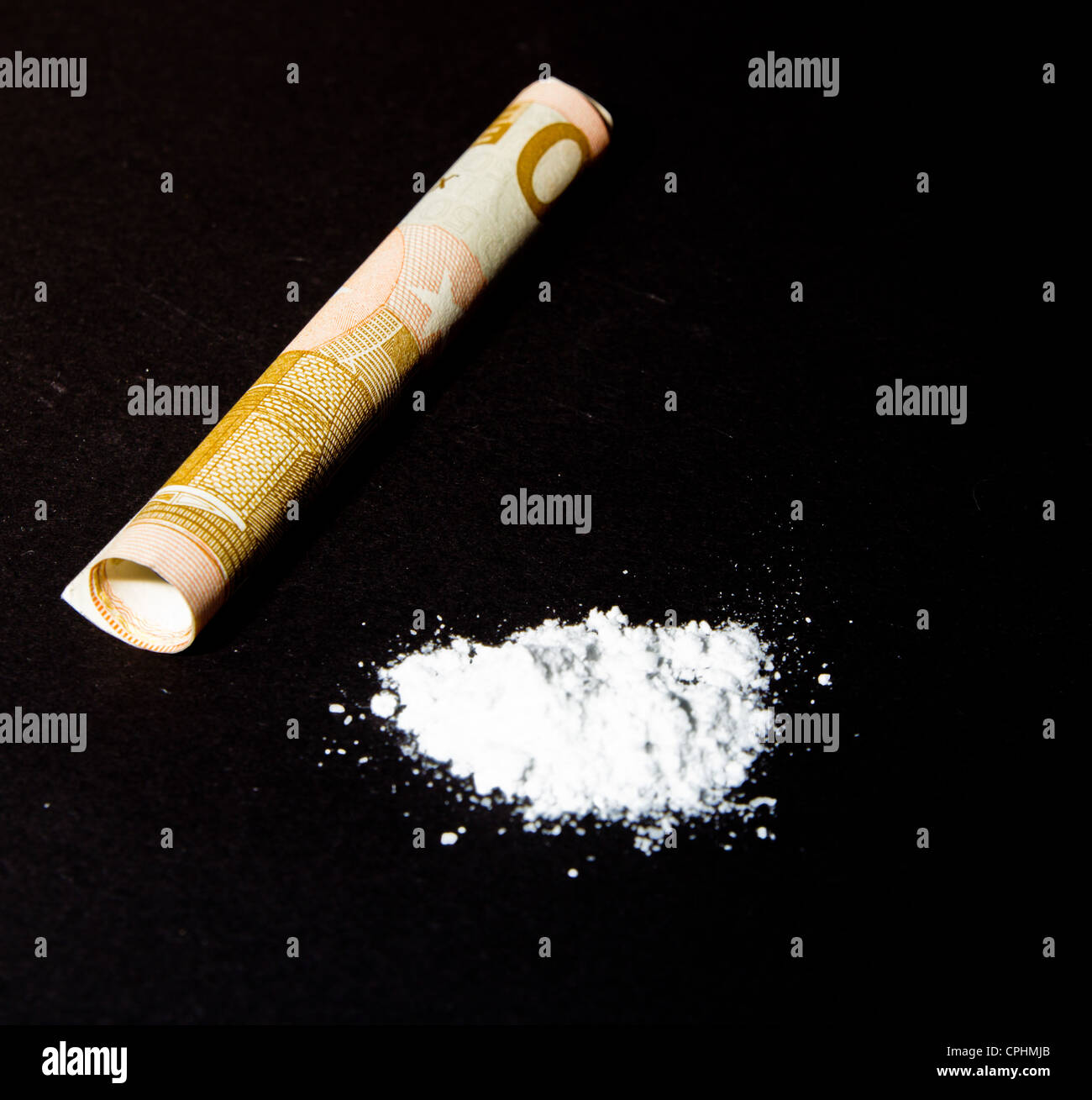 droga e soldi Foto Stock