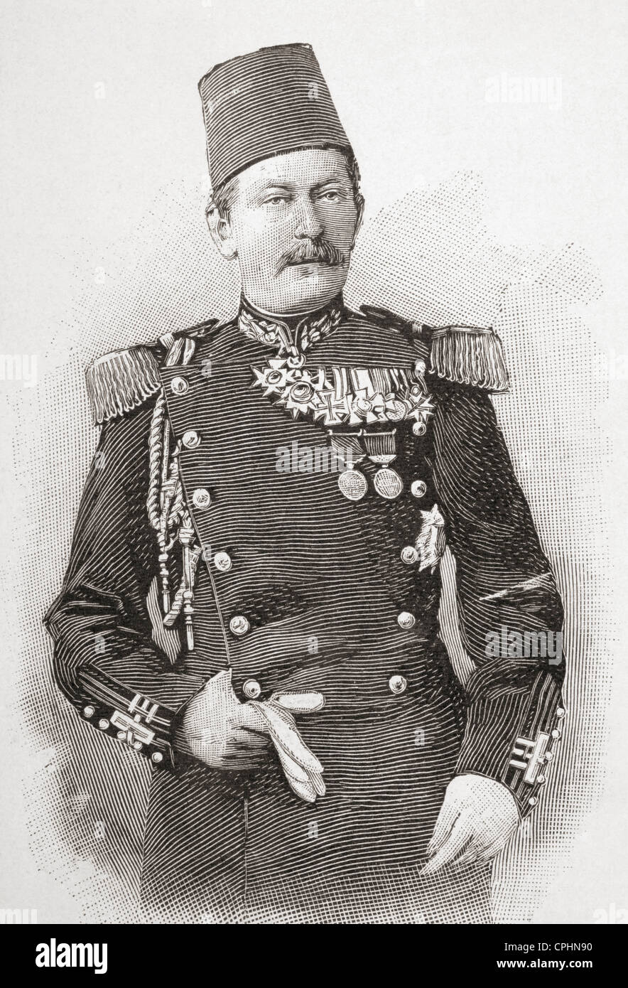 Wilhelm Leopold Colmar Freiherr von der Goltz , 1843 -1916 aka Goltz Pasha. Prussian Maresciallo di Campo e scrittore militare. Foto Stock