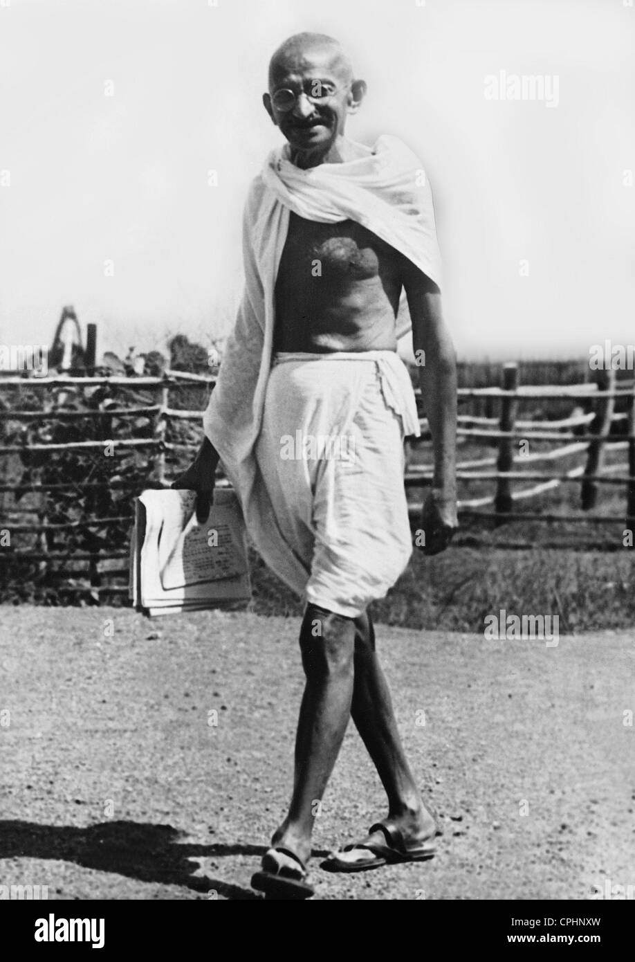 Il Mahatma Gandhi (b/w photo) Foto Stock