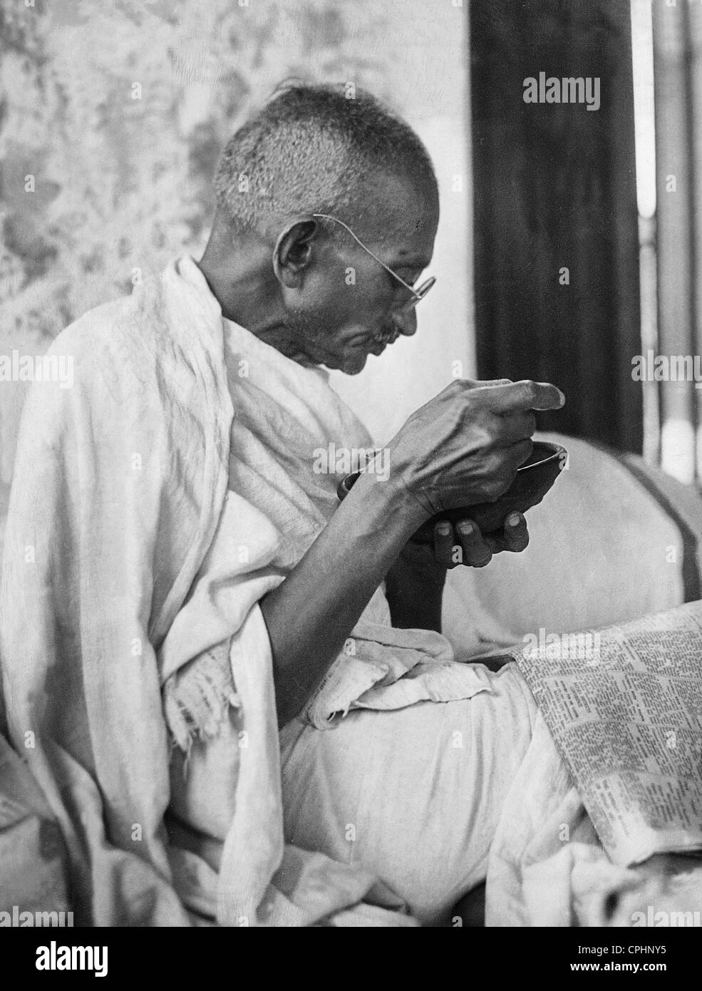 Il Mahatma Gandhi (b/w fotografia) Foto Stock