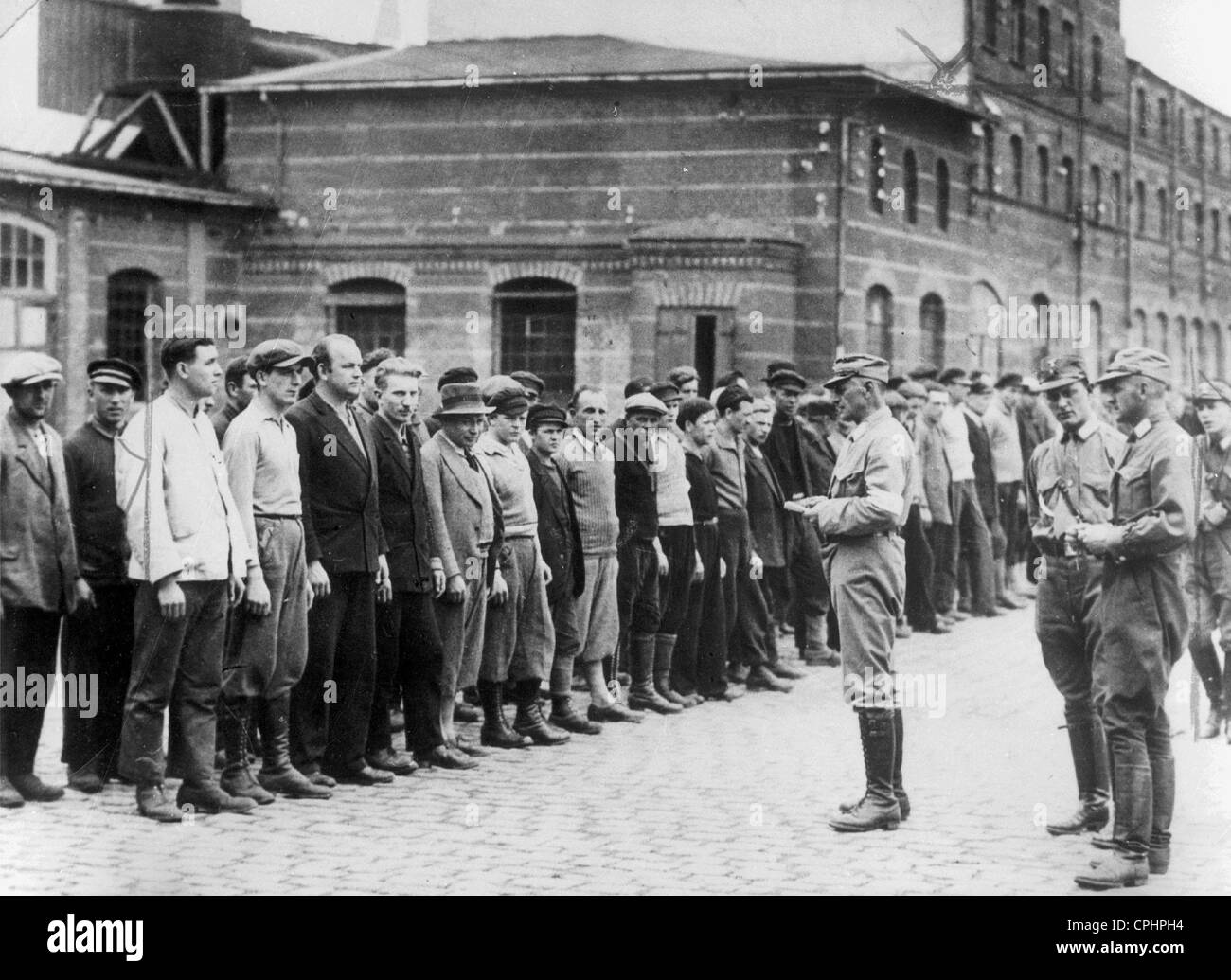 Appello al Campo di Concentramento di Oranienburg, 1933 Foto Stock